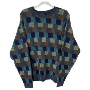 VTG Color Block Soft Stretchy Crewneck Sweater